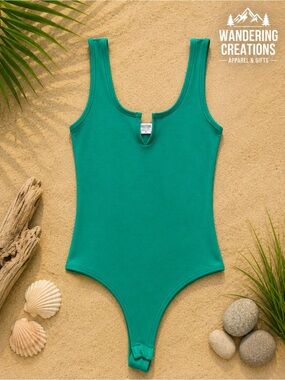 Zenana Outfitters Teal Scoop-Notch Ribbed Bodysuit